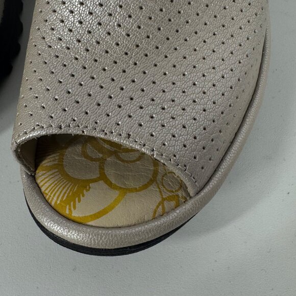 Fly London Wedge Sandals Size 36/6 Open Toe Color Block Ankle Strap - Picture 14 of 15